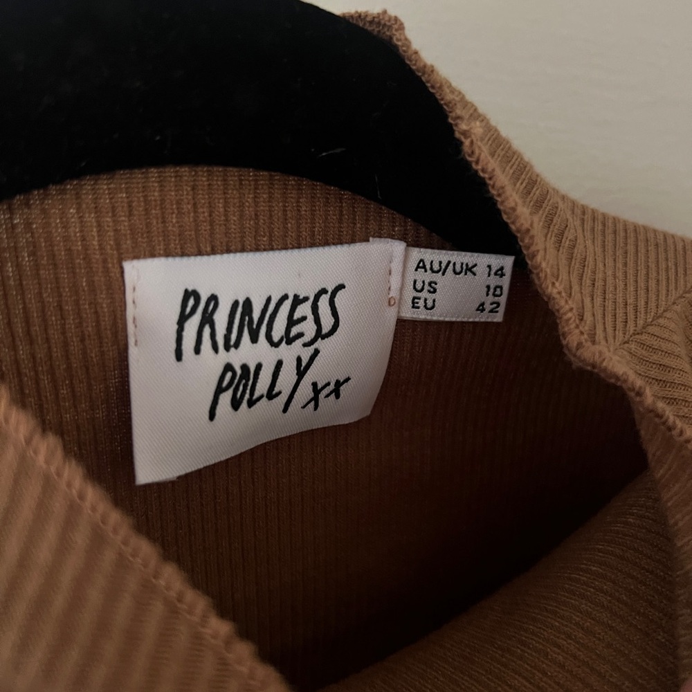 Princess Polly Tan Ribbed Turtleneck - Picture 3 of 4